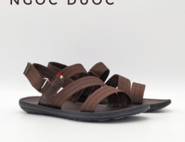 Sandal nam - Nâu - Vải bố đan chéo 1