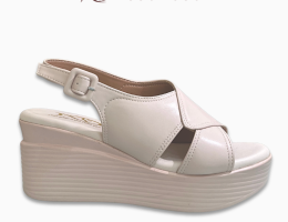 SANDAL ĐẾ XUỒNG QUAI CHÉO BẢN TO MÀU KEM
