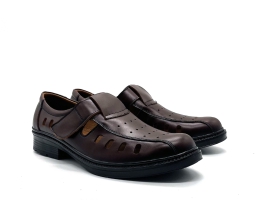 GIÀY RỌ NGỌC ĐƯỢC DA BÒ ĐẾ BẰNG - MÀU NÂU