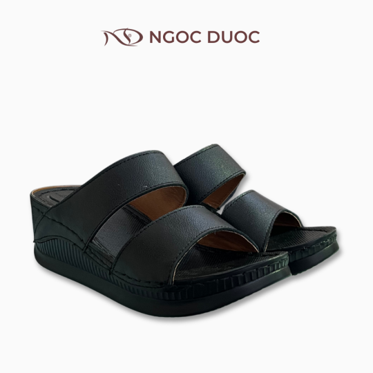DÉP ĐẾ XUÒNG QUAI BẢN NGANG MÀU ĐEN