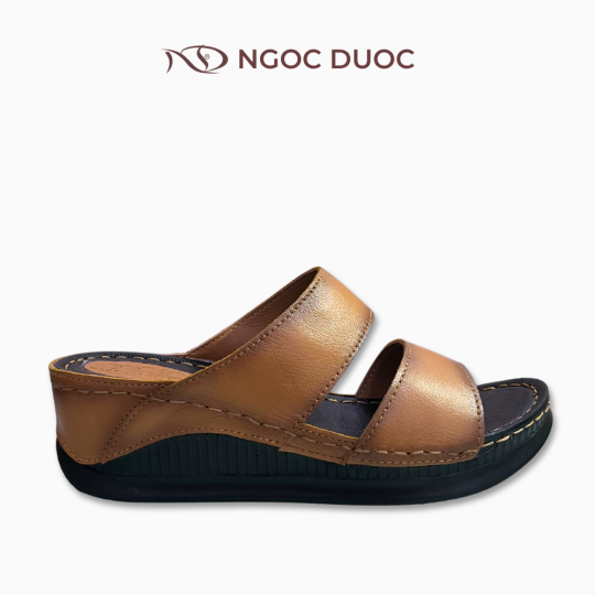 DÉP ĐẾ XUÒNG QUAI BẢN NGANG MÀU NÂU BÒ