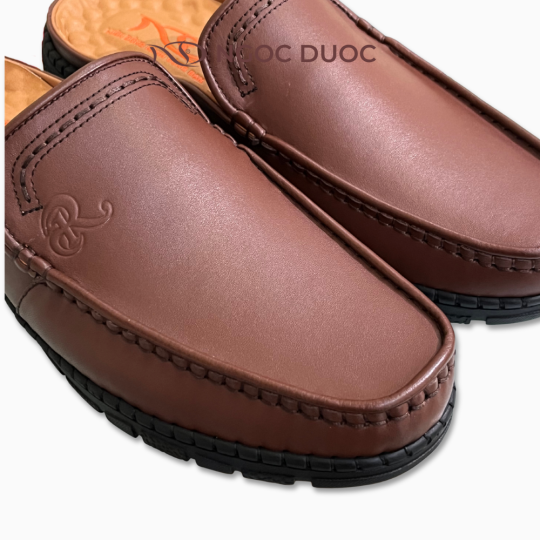 GIÀY SAPO NAM NGỌC ĐƯỢC VIỀN CHỈ NỔI MÀU NÂU