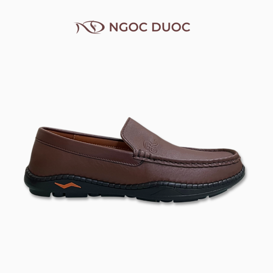 GIÀY LƯỜI NAM NGỌC ĐƯỢC VIỀN CHỈ NỔI MÀU NÂU