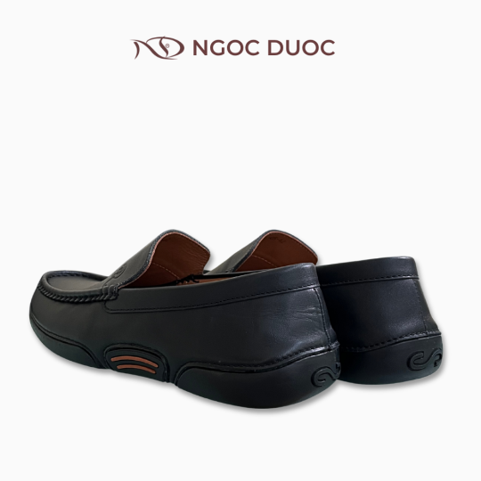 GIÀY LƯỜI NAM NGỌC ĐƯỢC ĐẾ ÂM VIỀN CHỈ NỔI MÀU ĐEN