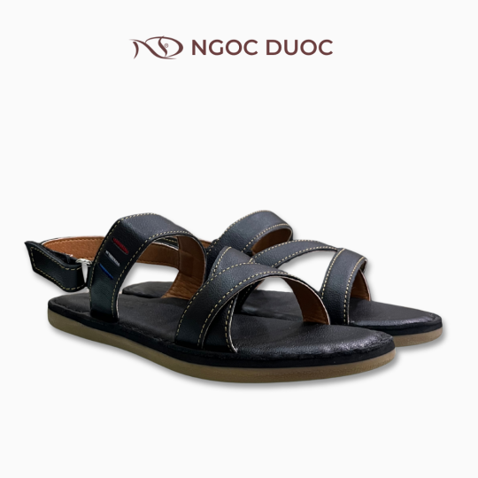 SANDAL DA QUAI ĐAN CHÉO VIỀN CHỈ NỔI