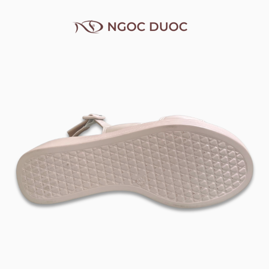 SANDAL ĐẾ XUỒNG QUAI CHÉO BẢN TO MÀU KEM
