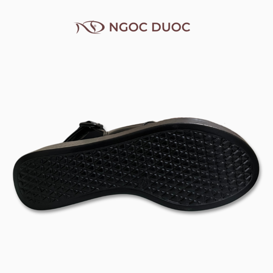 SANDAL ĐẾ XUỒNG QUAI CHÉO BẢN TO MÀU ĐEN