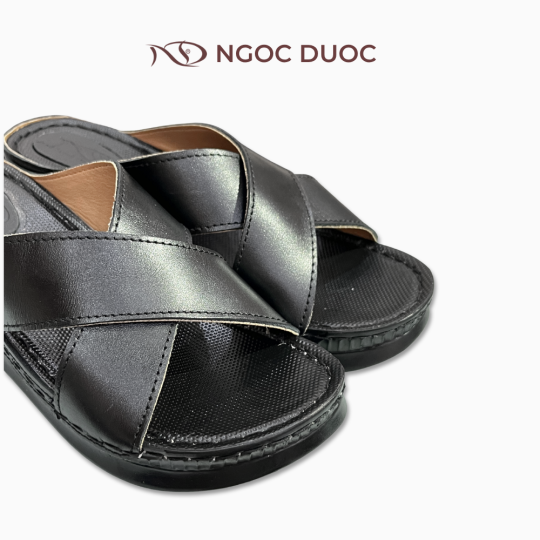DÉP ĐẾ XUỒNG QUAI CHÉO MÀU ĐEN