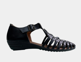 GIÀY RỌ KHOÁ GÀI ĐẾ CAO 3CM MÀU ĐEN