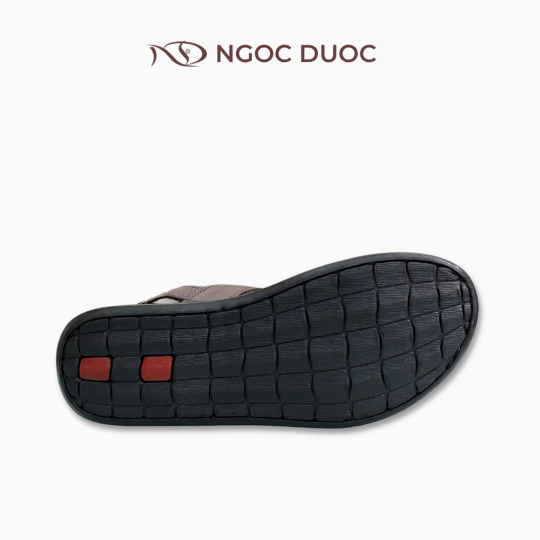 SANDAL NAM ĐẾ BẰNG NGỌC ĐƯỢC  QUAI NGANG MÀU NÂU PHỐI CHỈ 3 MÀU