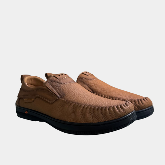 GIÀY LƯỜI VIỀN CHỈ NỔI MÀU NÂU BÒ N3103